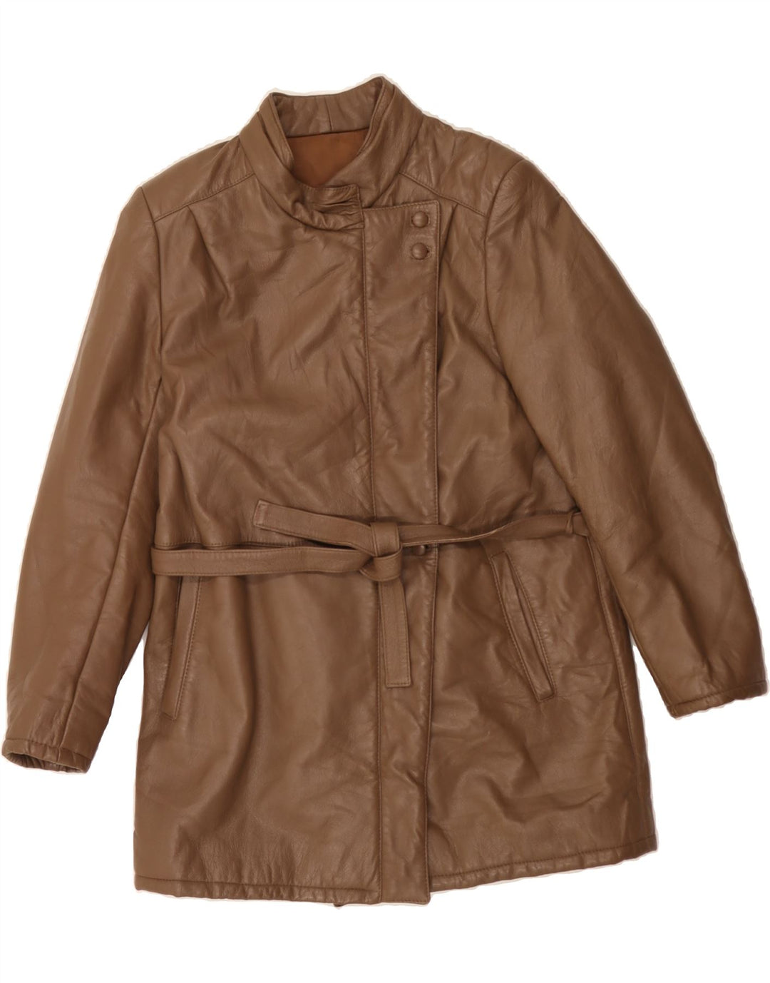 VINTAGE Womens Leather Jacket IT 44 Medium Brown Leather Vintage Vintage and Second-Hand Vintage from Messina Hembry 