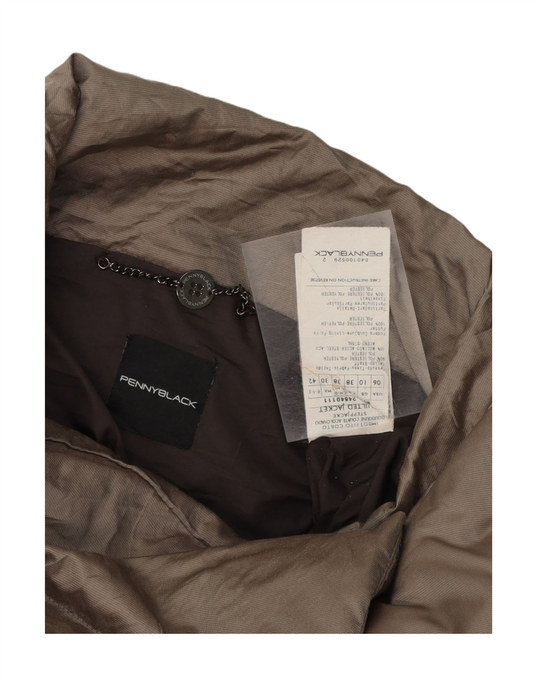 PENNY BLACK Womens Padded Jacket UK 10 Small Grey Polyester Vintage Penny Black and Second-Hand Penny Black from Messina Hembry 