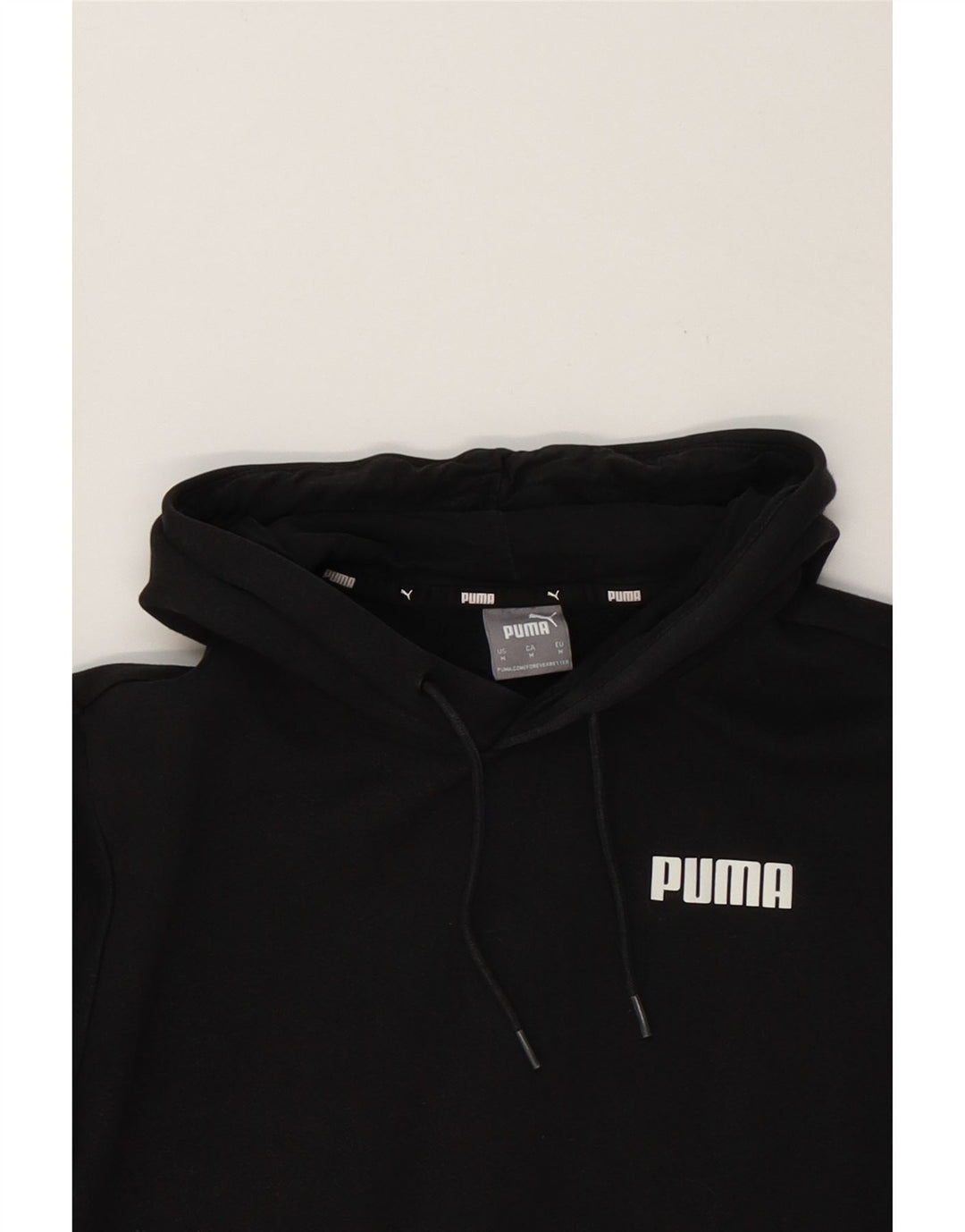 PUMA Mens Hoodie Jumper Medium Black Cotton Vintage Puma and Second-Hand Puma from Messina Hembry 