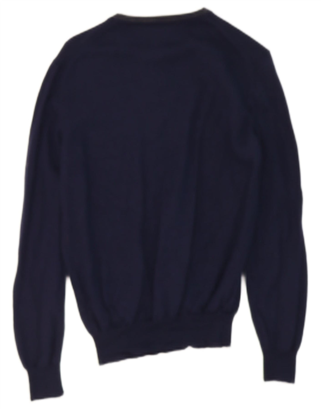 FAY Womens Crop Crew Neck Jumper Sweater UK 12 Medium Navy Blue