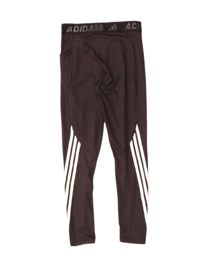 ADIDAS Womens Premium Graphic Leggings UK 12/14 Medium  Black Polyester