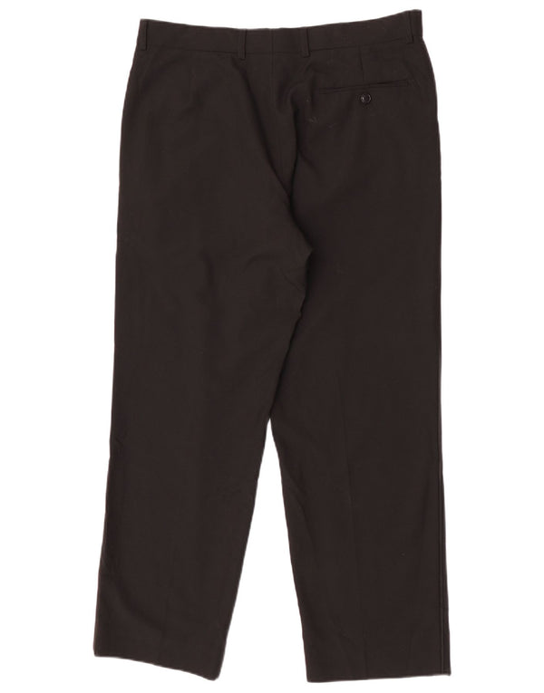 Marks & Spencer muške ravne chino hlače W34 L29 crni poliester