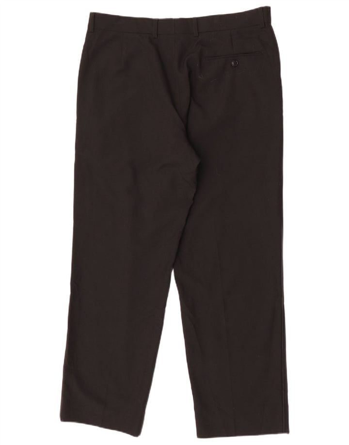 Marks & Spencer muške ravne chino hlače W34 L29 crni poliester