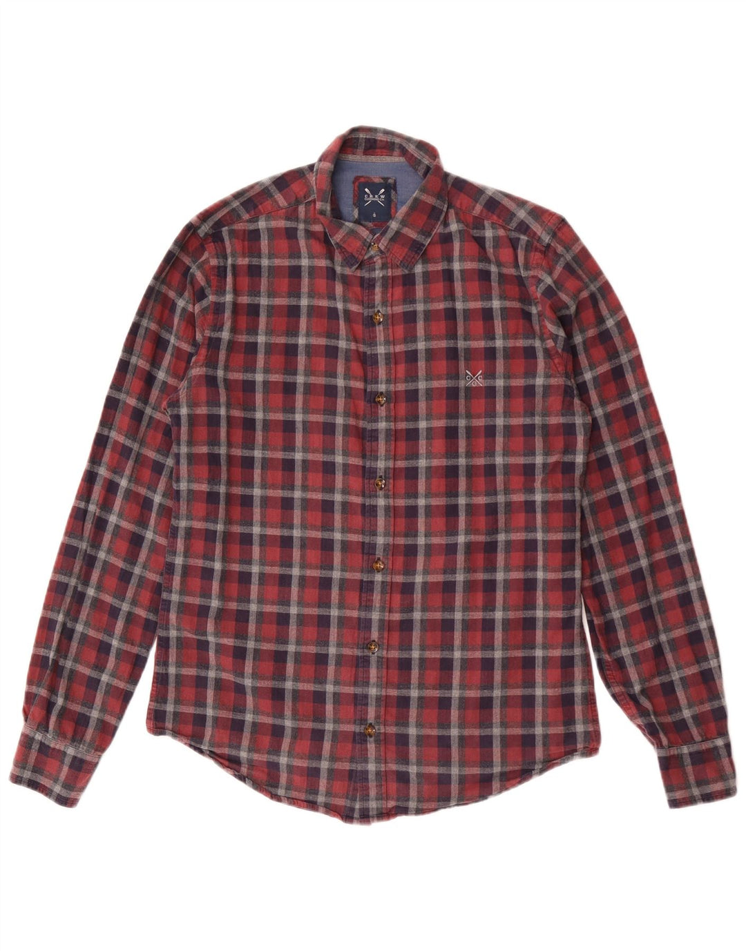 Crew Clothing Muška flanelska košulja, mali crveni karirani pamuk