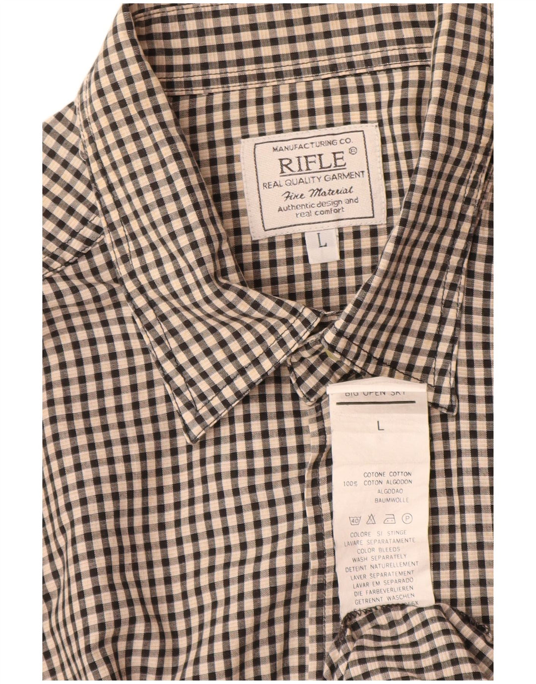 Muška majica Rifle Large Beige Gingham Pamuk