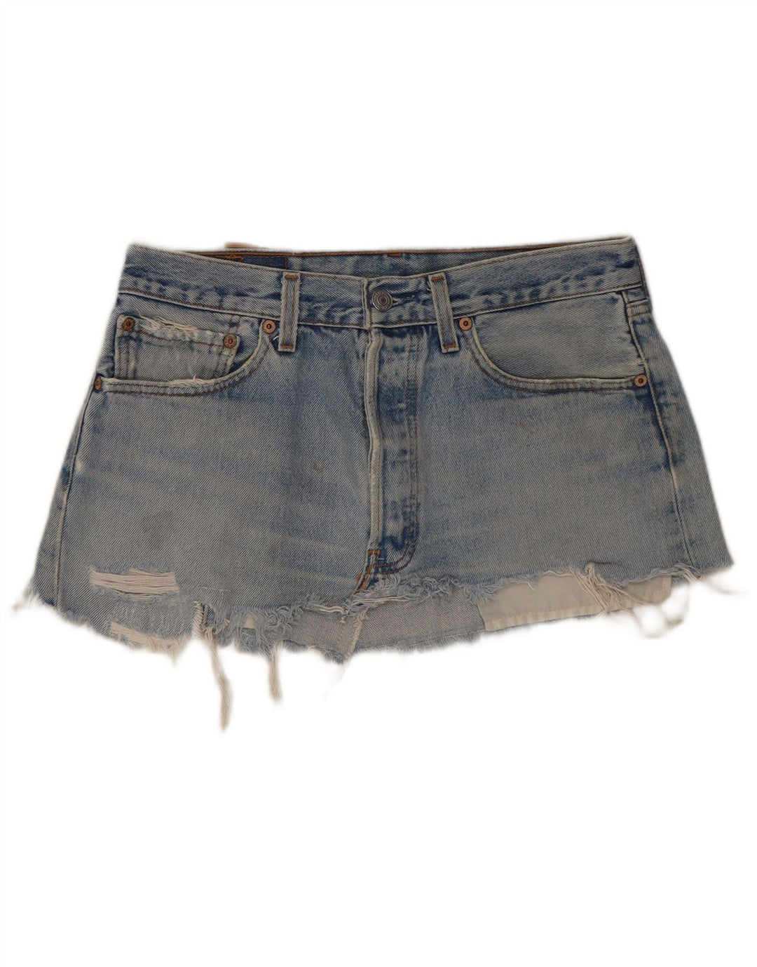 Levi's ženska 501 opuštena mini traper suknja W31 srednje plavi pamuk