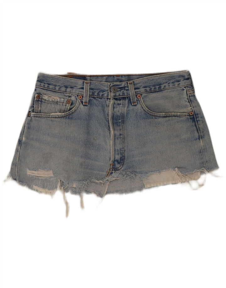 Levi's ženska 501 opuštena mini traper suknja W31 srednje plavi pamuk