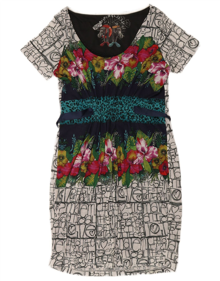 Desigual Ženska Graphic Basic Dress UK 14 Veliki raznobojni poliester