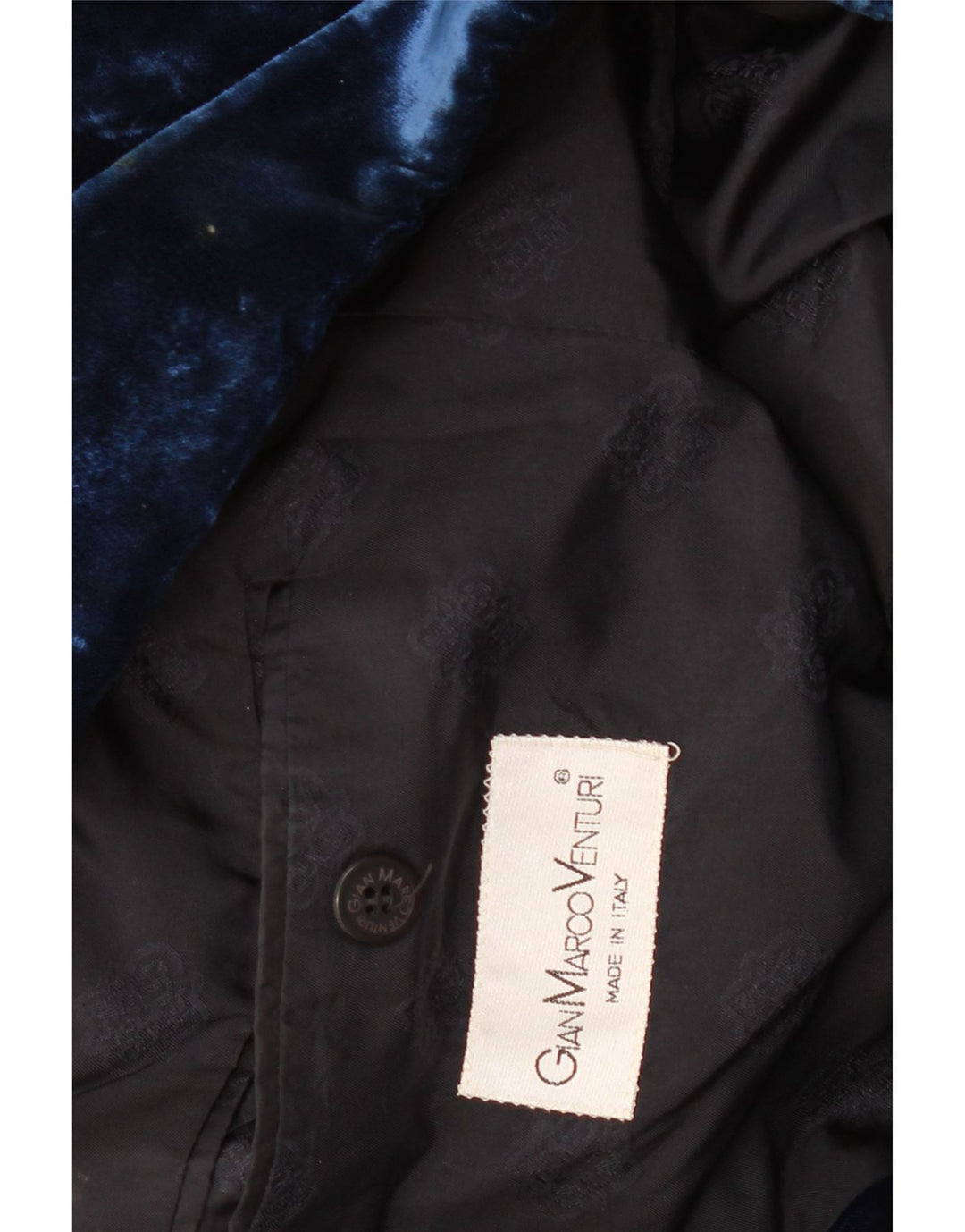 Vintage muška baršunasta jakna sako s 1 gumbom UK 38 srednje tamnoplava