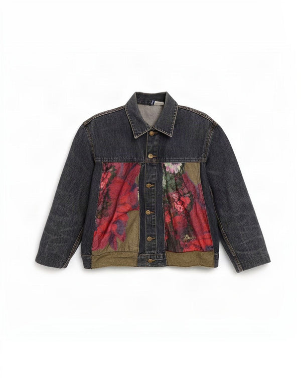 Divided Womens By H&M traper jakna UK 14 Srednje plavi cvjetni pamuk