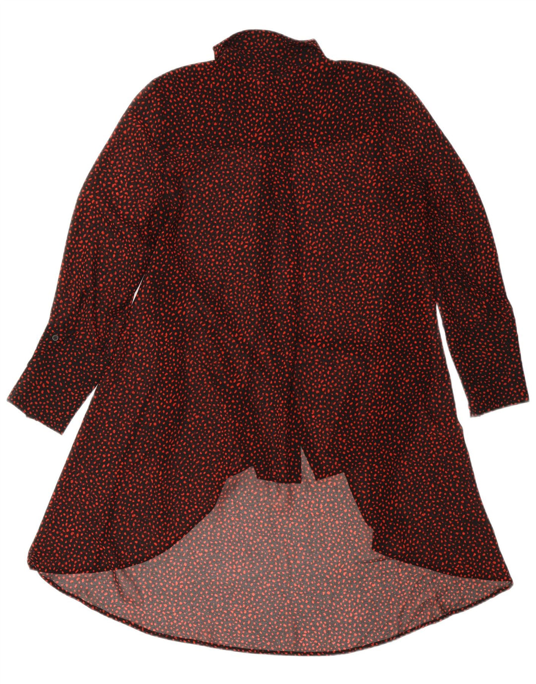 MINT VELVET Ženska košulja haljina dugih rukava UK 12 Srednje crna na točkice