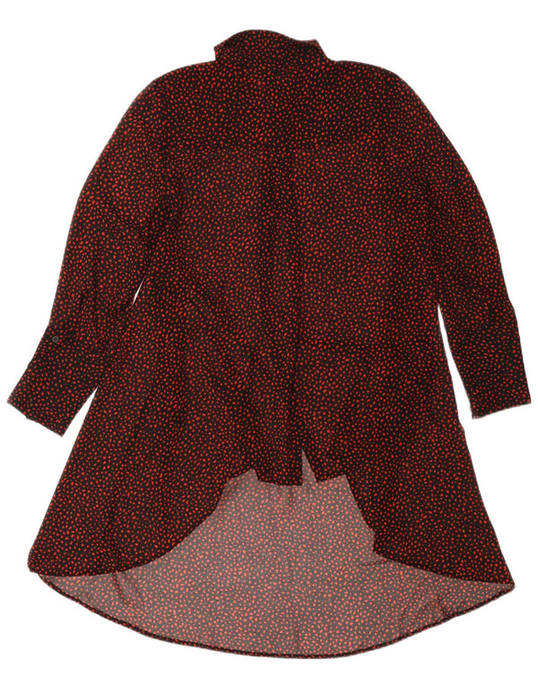 MINT VELVET Ženska košulja haljina dugih rukava UK 12 Srednje crna na točkice