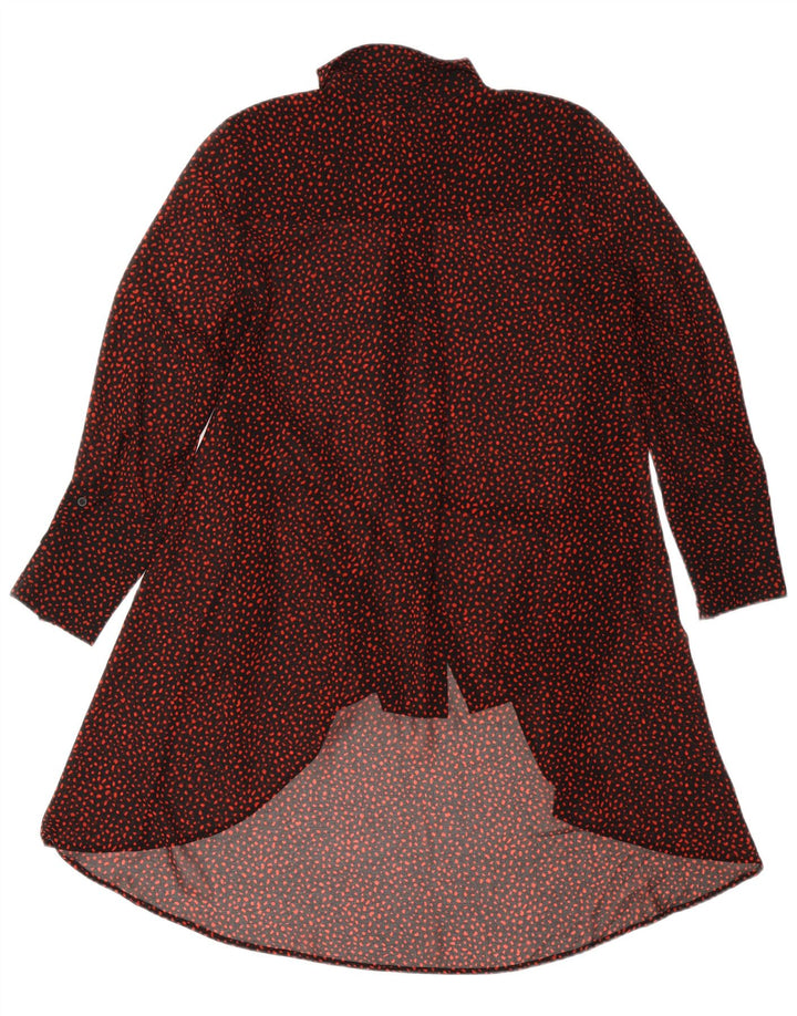 MINT VELVET Ženska košulja haljina dugih rukava UK 12 Srednje crna na točkice