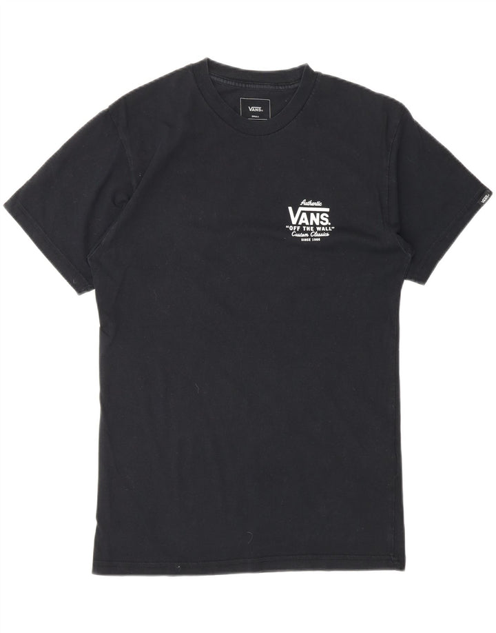 VANS Mens Graphic T-Shirt Top Small Navy Blue Cotton