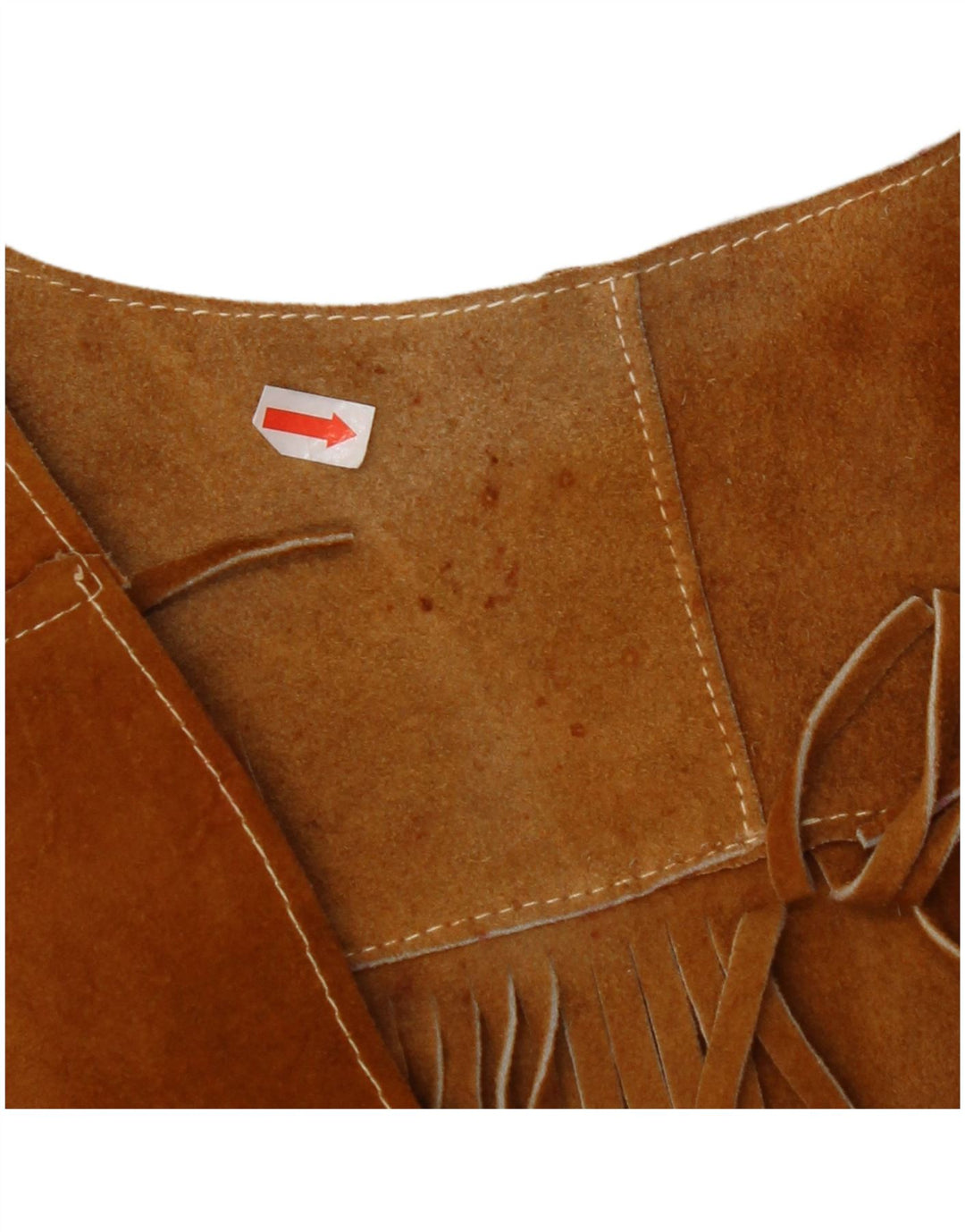 VINTAGE ženski prsluk od brušene kože UK 10 Small Brown