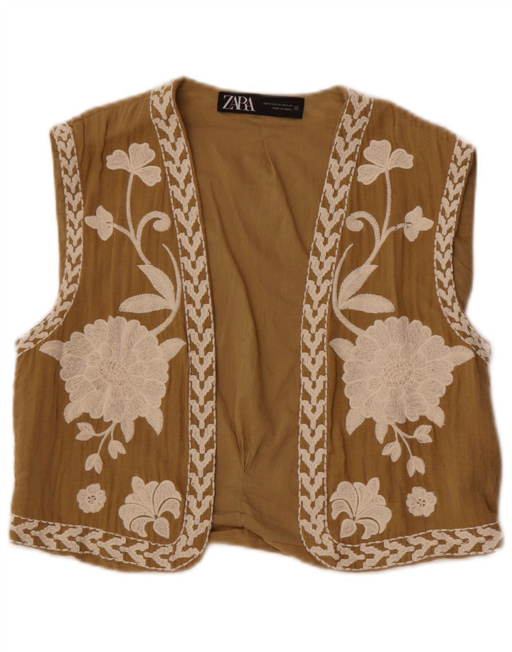 Zara ženski prsluk UK 12 Srednje bež cvjetni