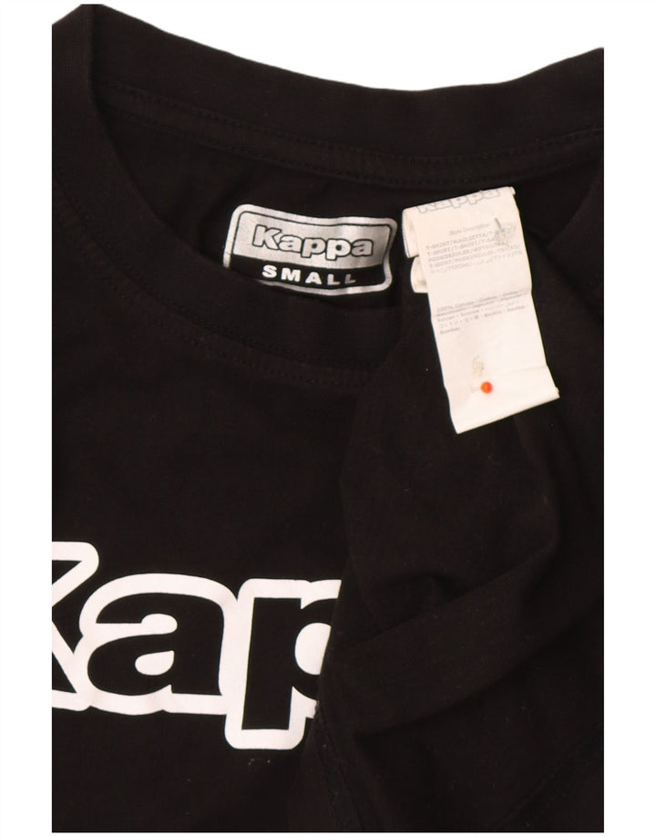 KAPPA Mens Graphic T-Shirt Top Small Black Cotton