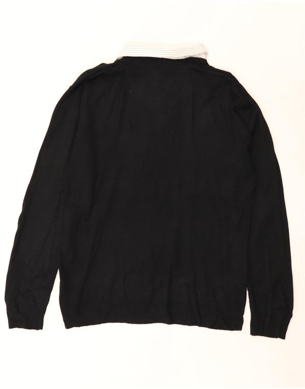 Pierre Cardin muški pulover s polo ovratnikom, srednji crni akril