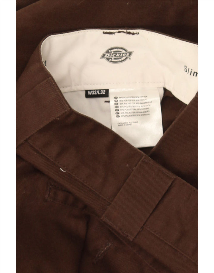 Dickies muške uske chino hlače W33 L32 smeđi poliester