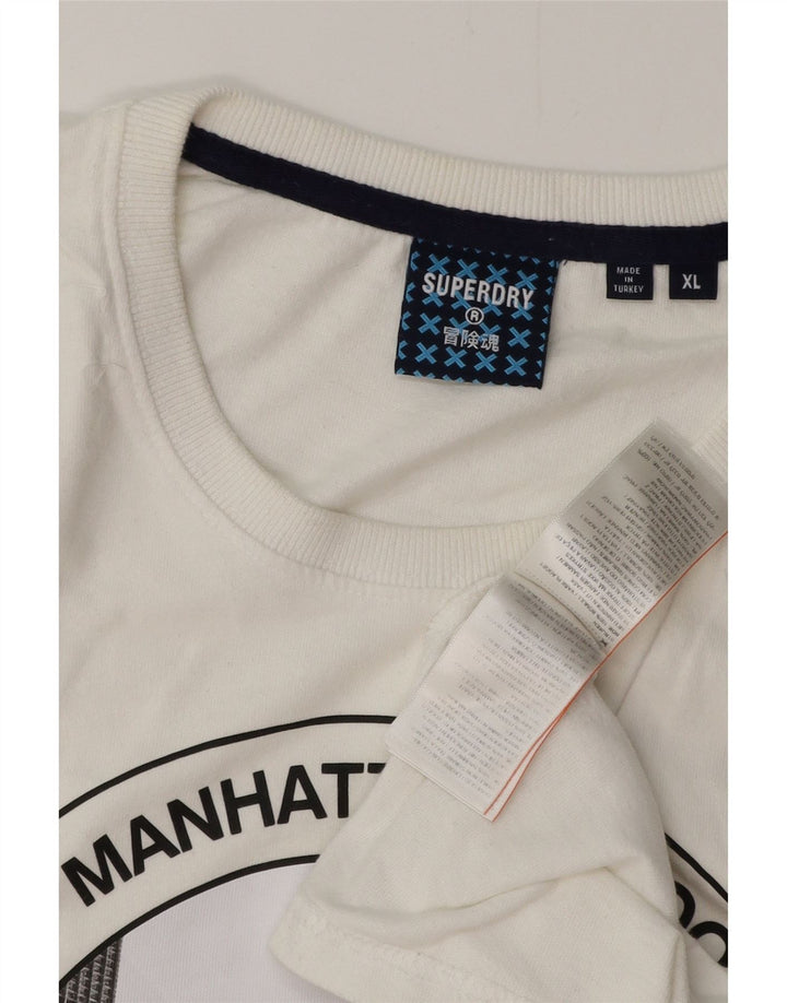 SUPERDRY ženska majica s grafičkim motivima UK 18 XL bijeli pamuk