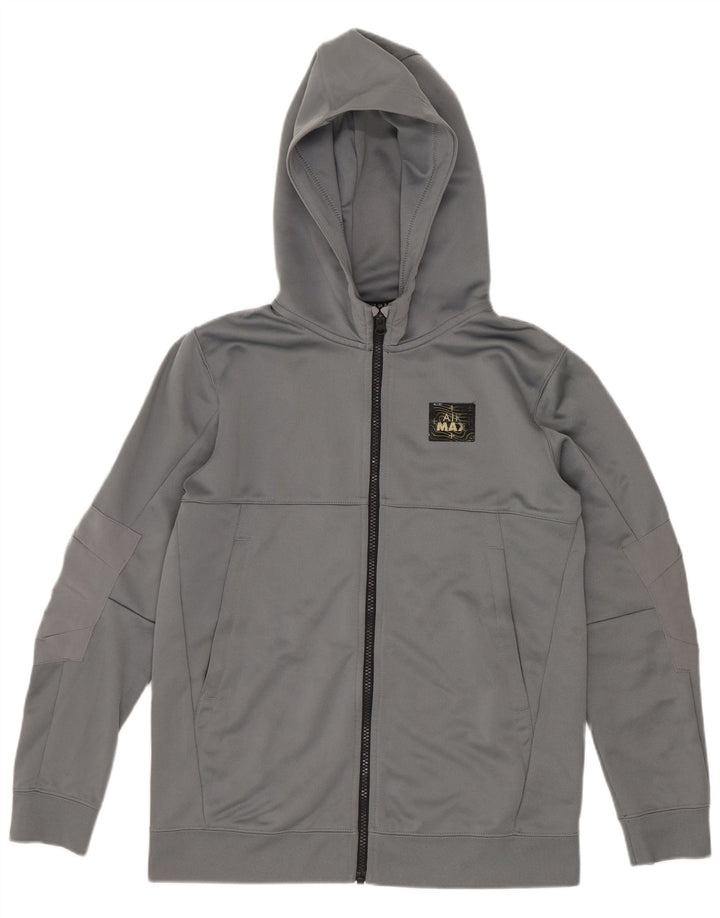 Nike Boys Graphic Zip Hoodie pulover 12-13 Years Veliki sivi poliester