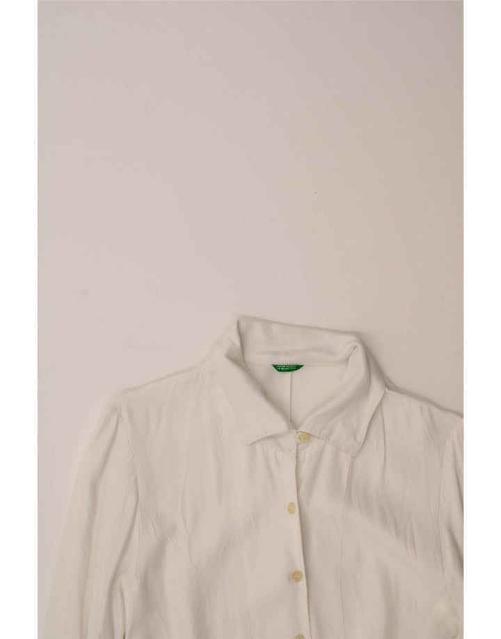 BENETTON Ženska košulja bluza UK 12 Srednje bijela viskoza