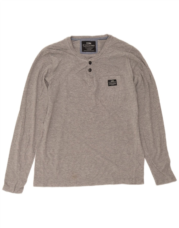 Jack & Jones muška majica dugih rukava, veliki sivi flekasti pamuk