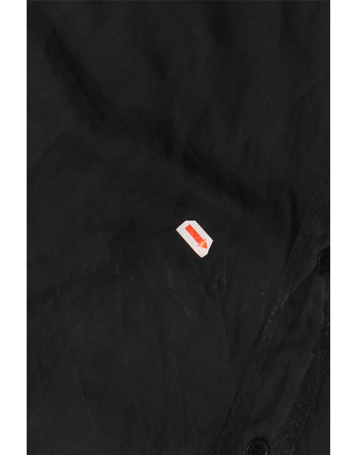LES CHEMISES Mens Short Sleeve Shirt Large Black