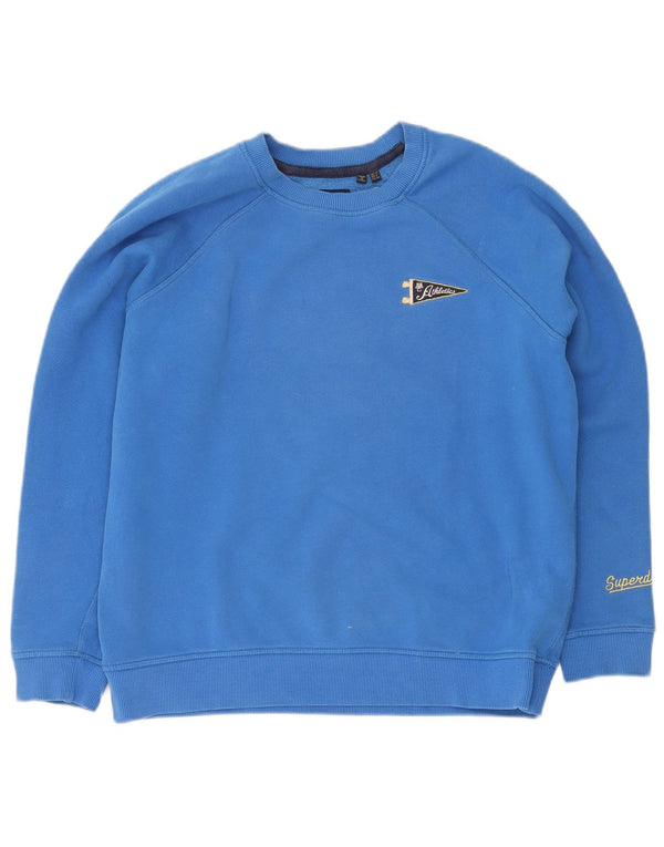 Superdry ženska prekomjerna trenirka UK 12 srednje plavi pamuk