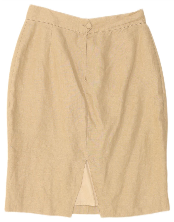 VINTAGE Womens Pencil Skirt IT 44 Medium W26  Beige