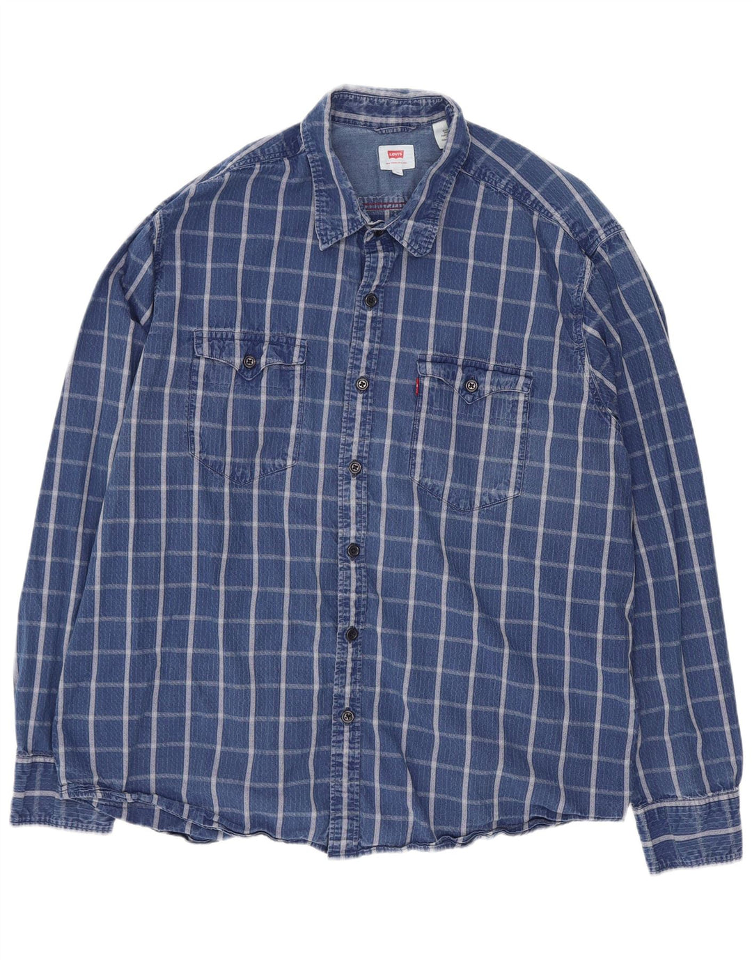 Levi's muška košulja XL plavi karirani pamuk