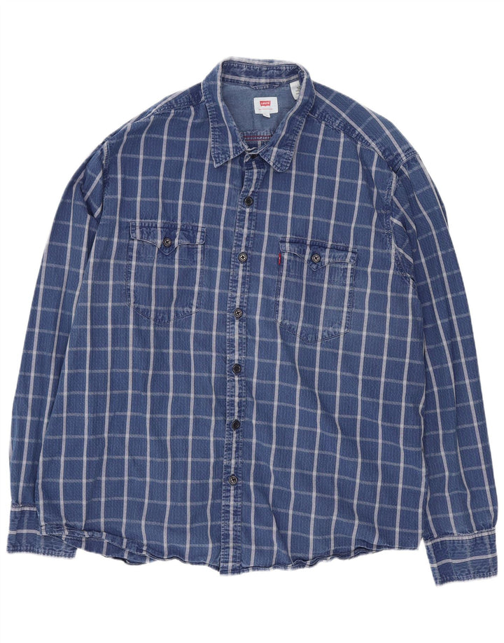 Levi's muška košulja XL plavi karirani pamuk