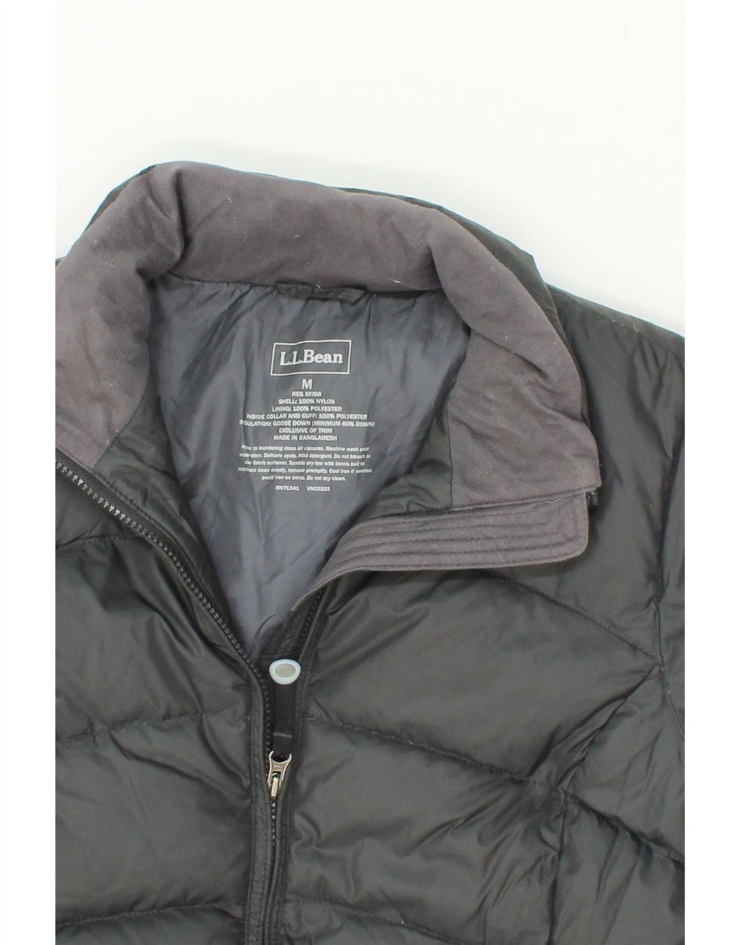 L.L.BEAN Womens Padded Jacket UK 14 Medium Black Nylon Vintage L.L.Bean and Second-Hand L.L.Bean from Messina Hembry 