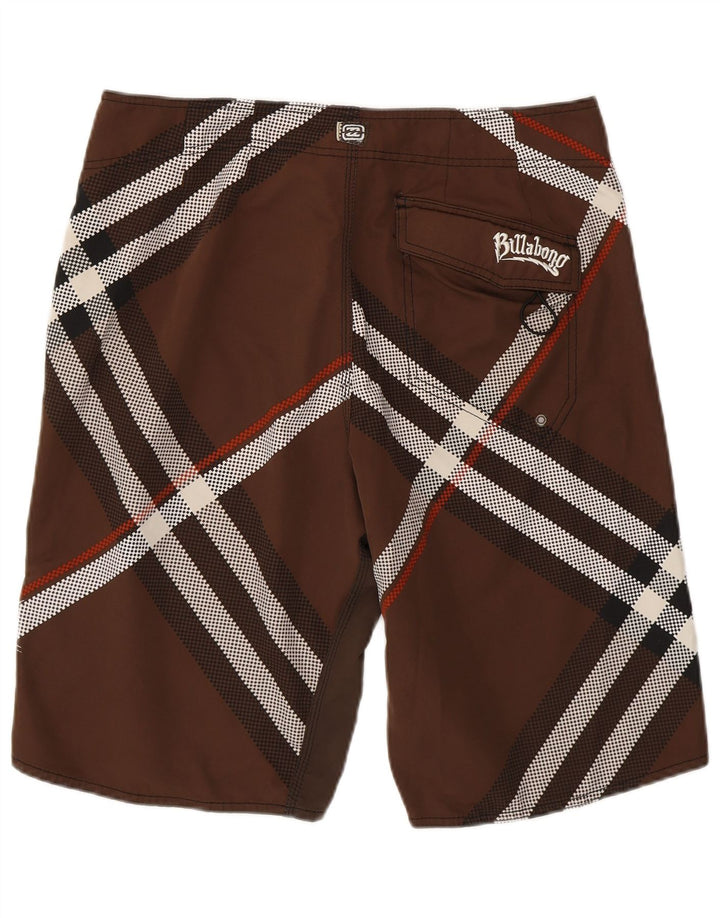 Billabong muške kratke hlače za plivanje s grafičkim motivima, veliki smeđi karirani poliester