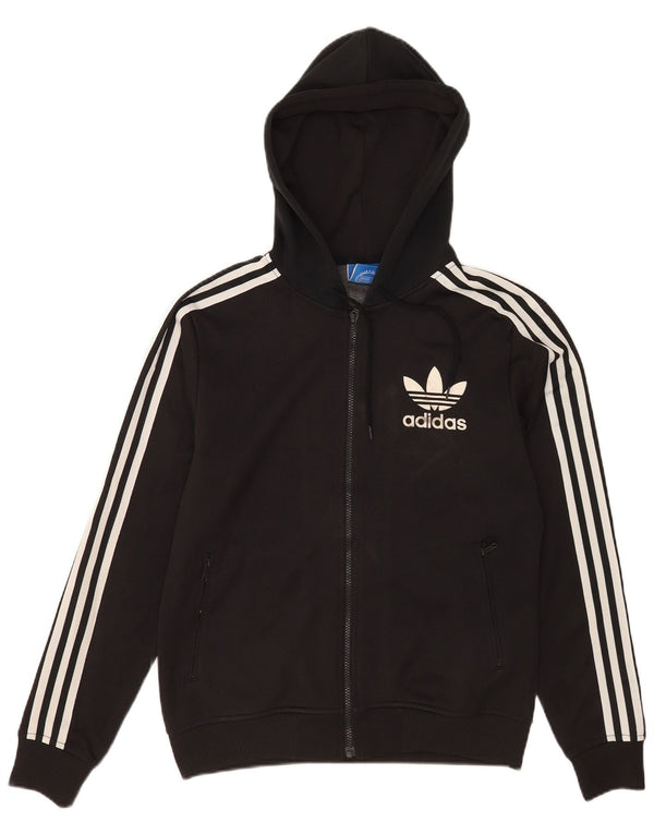 Adidas muški pulover s kapuljačom na patentni zatvarač mali crni poliester