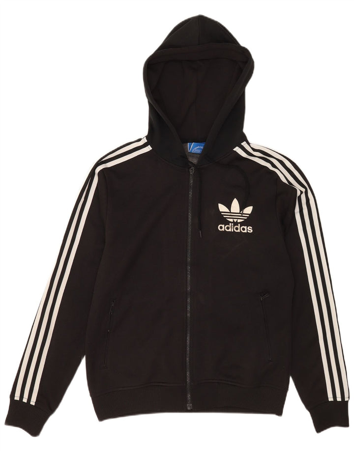 Adidas muški pulover s kapuljačom na patentni zatvarač mali crni poliester