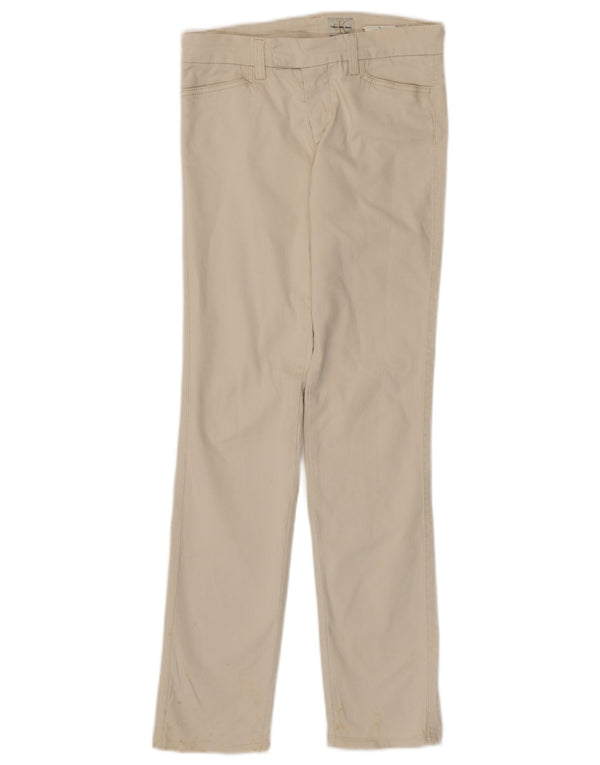 CALVIN KLEIN Ženske ravne ležerne hlače W27 L30 Off White Pamuk