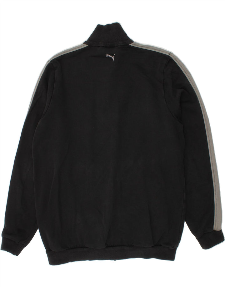 PUMA Boys Graphic Tracksuit Top Jacket 15-16 Years Black Colourblock Vintage Puma and Second-Hand Puma from Messina Hembry 