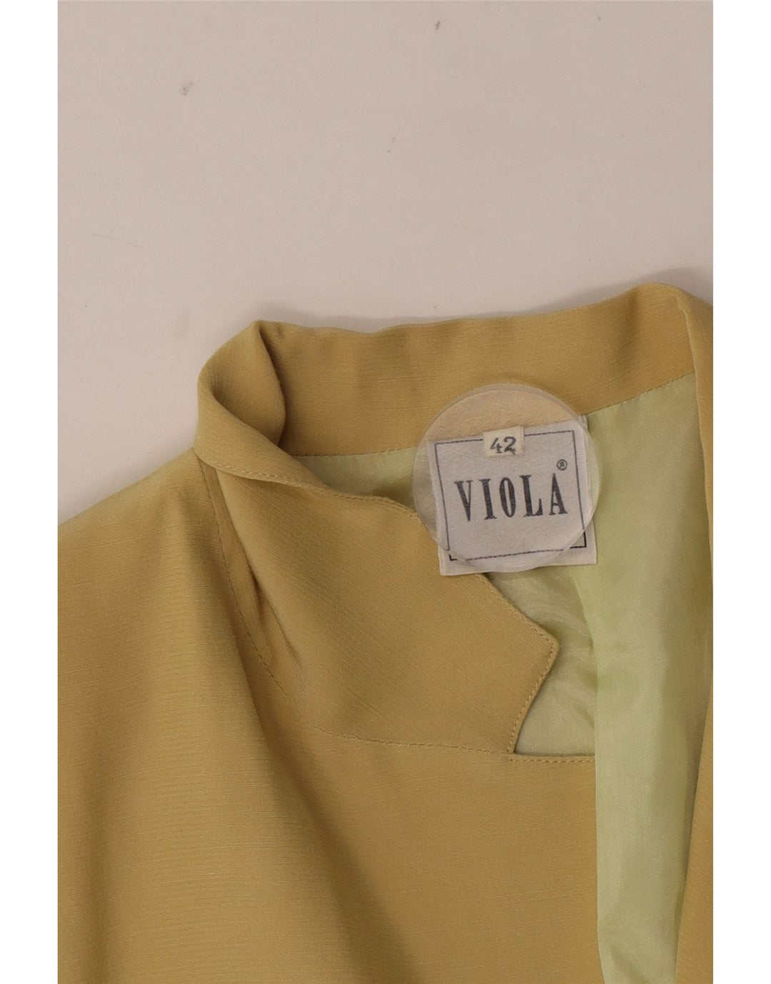 Vintage ženski sako sa 3/4 rukavima IT 42 Srednje žuta vuna