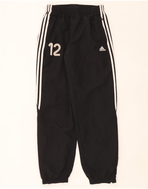 Adidas muške trenirke s grafičkim motivima, hlače za trčanje srednje crne boje