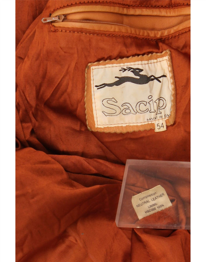VINTAGE muški kožni kaput IT 54 2XL smeđa koža