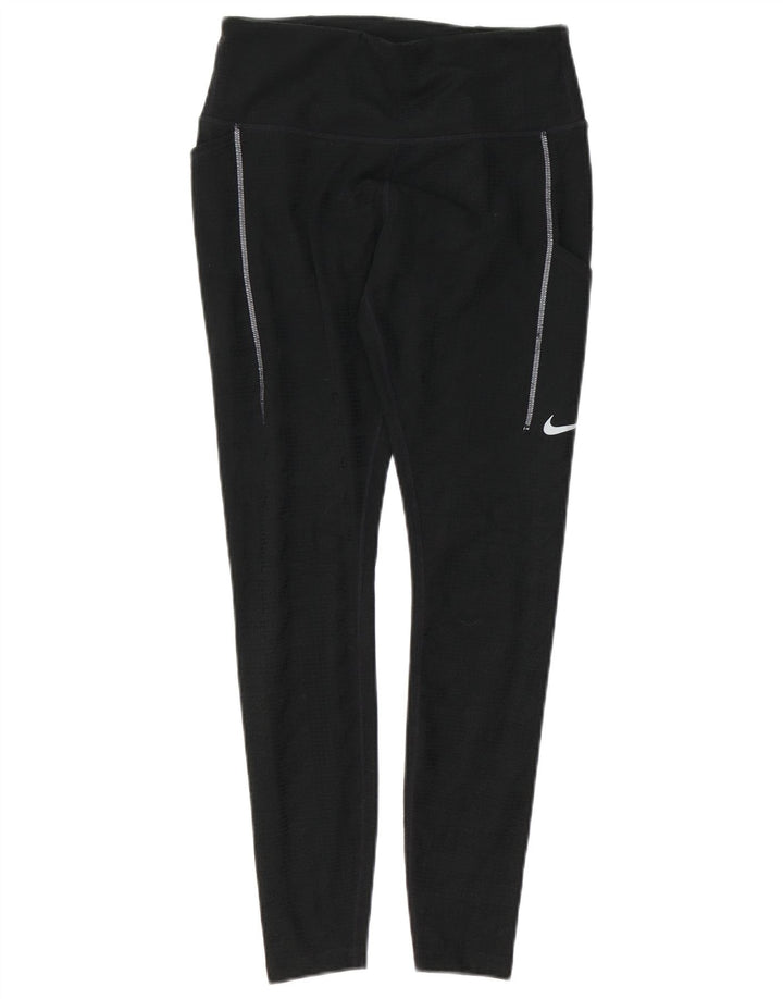 Nike Ženske Dri Fit Leggings UK 14 Srednje crni poliester