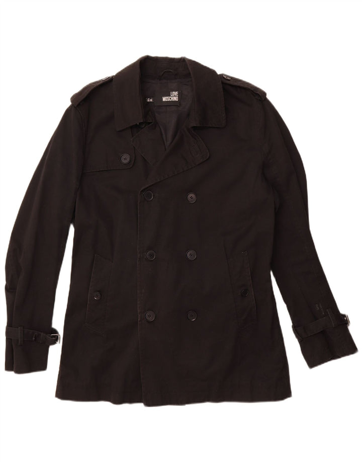 Moschino muški graškasti kaput UK 42 XL crni pamuk