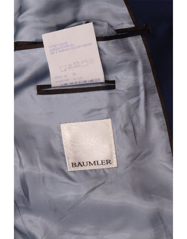 Baumler muško dvodijelno odijelo s 2 gumba IT 52 XL W38 L29 Mornarsko plava djevičanska vuna