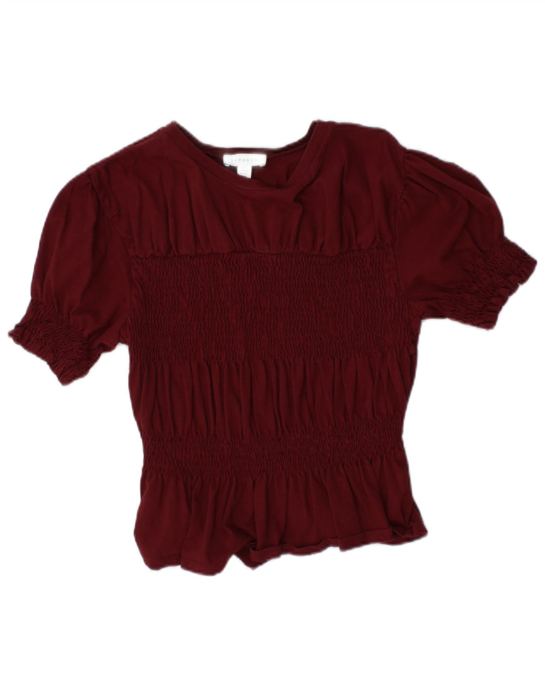 TOPSHOP Ženska skraćena bluza Top UK 10 Small Burgundy Pamuk