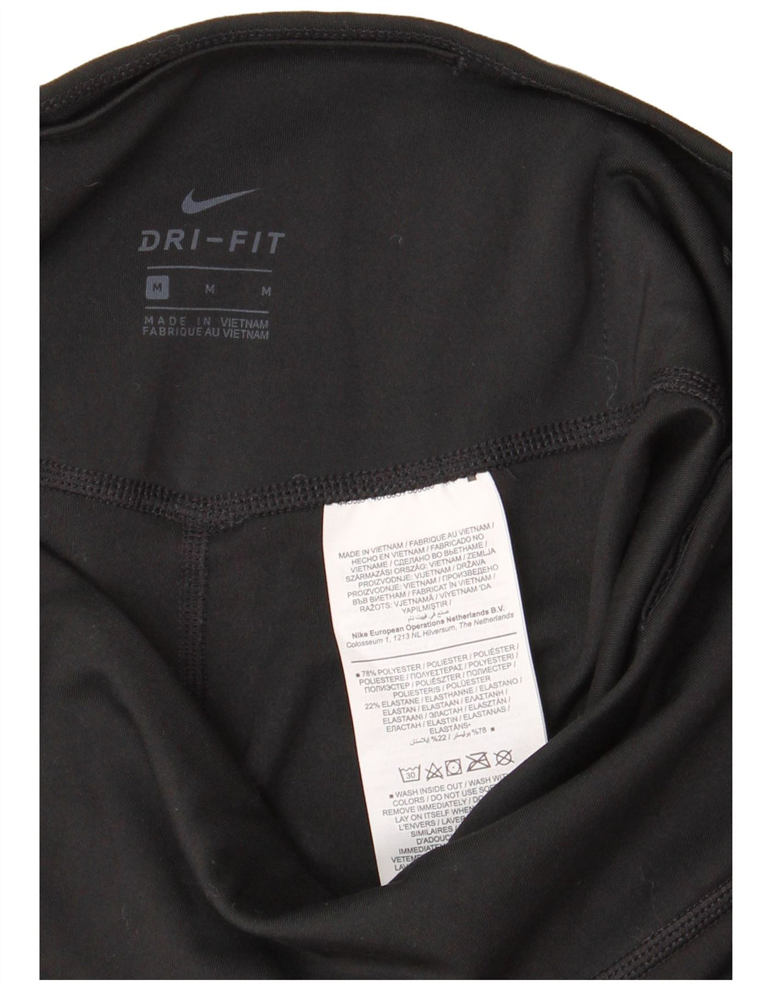 Nike Ženske Dri Fit Graphic Capri tajice UK 12 Srednje crni poliester