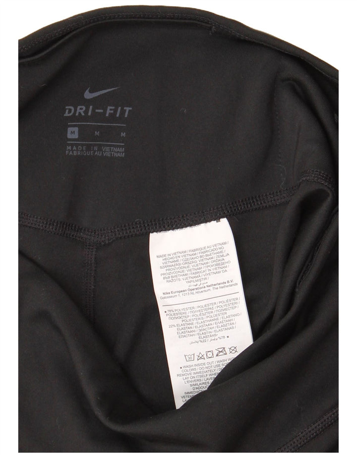 Nike Ženske Dri Fit Graphic Capri tajice UK 12 Srednje crni poliester