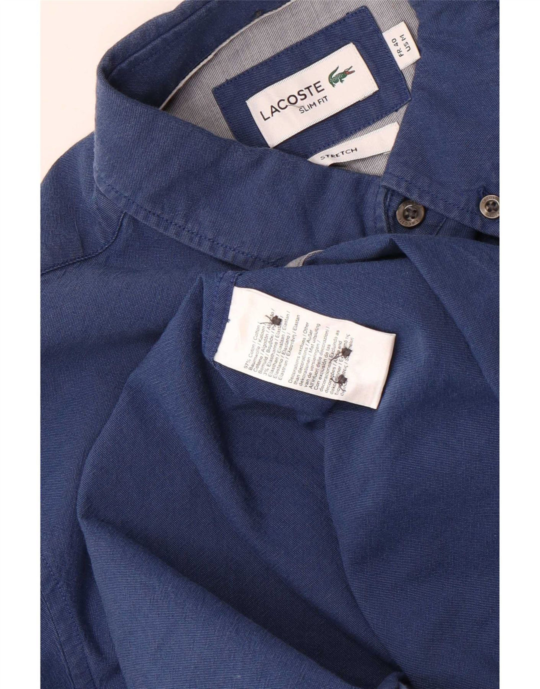 Lacoste muška uska košulja veličine 40, srednje tamnoplavi pamuk