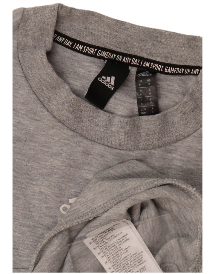 Adidas muška majica s kratkim rukavima, srednje sivi flekasti pamuk