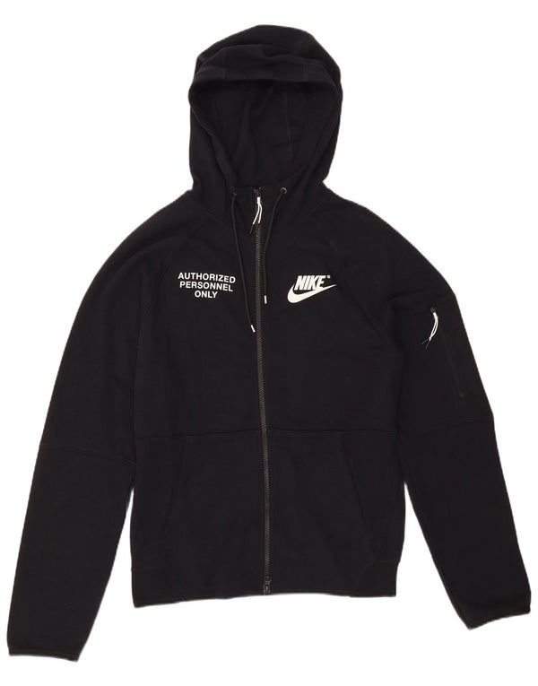 Nike muški pulover s kapuljačom s patentnim zatvaračem XS, crni pamuk